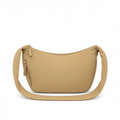Beige Crossbody Bag, 30 × 20 cm, Featuring Multiple Zipper Compartments and a Shoulder Strap for Everyday Essentials, Travel, and Casual Use at Siddiq Gifts.