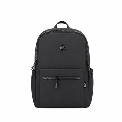 Black Backpack, 34 × 34 cm, Featuring Multiple Zipper Compartments and Adjustable Straps for Everyday Essentials, Travel, Work, and Casual Use at Siddiq Gifts.