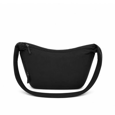 Black Crossbody Bag, 30 × 20 cm, Featuring Multiple Zipper Compartments and a Shoulder Strap for Everyday Essentials, Travel, and Casual Use at Siddiq Gifts.