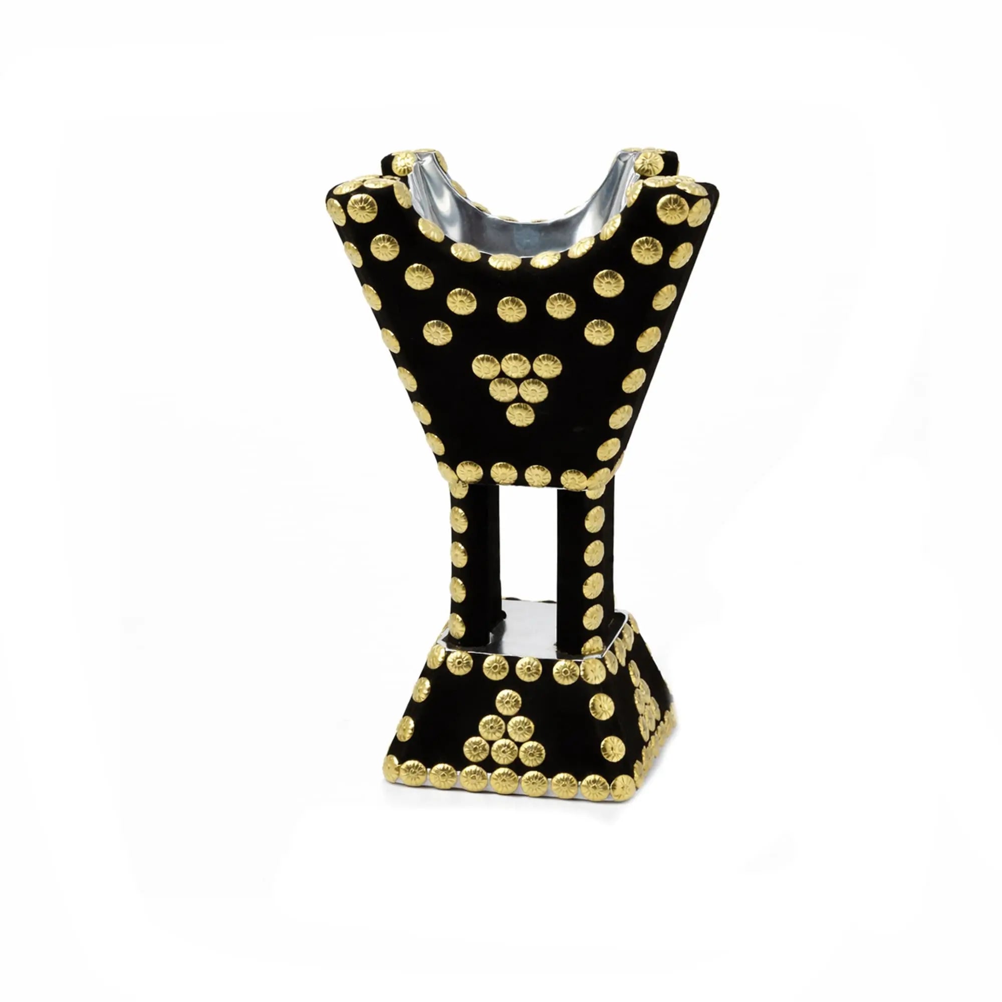 Black & Gold Studded Mabkhara Incense Burner 8 Inch for Bakhoor & Oud ...