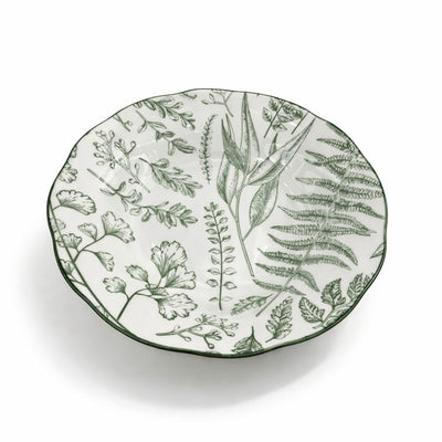 BX-10 9-inch ceramic soup plate with green botanical pattern for soup and meal serving – Siddiq Gifts Mussafah Abu Dhabi