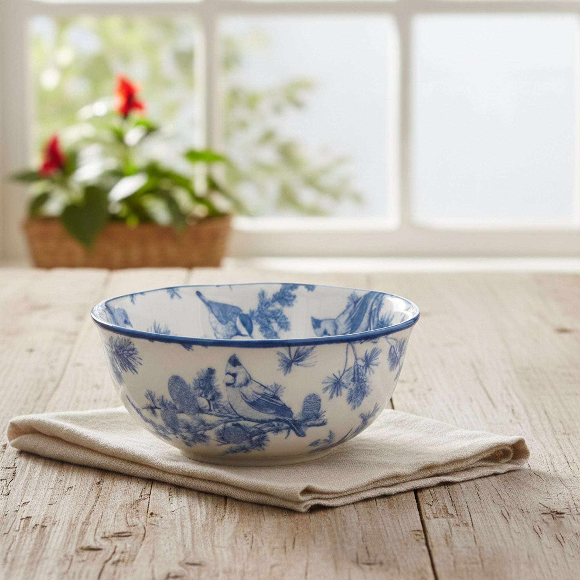 BX-13 5.5 inch ceramic bowl with blue bird pattern for soup, cereal, and snack serving – Siddiq Gifts Mussafah Abu Dhabi