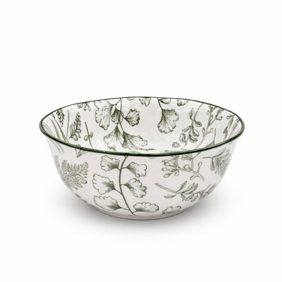 BX-14 5.5-inch ceramic bowl with green botanical pattern for soup and snack serving – Siddiq Gifts Mussafah Abu Dhabi