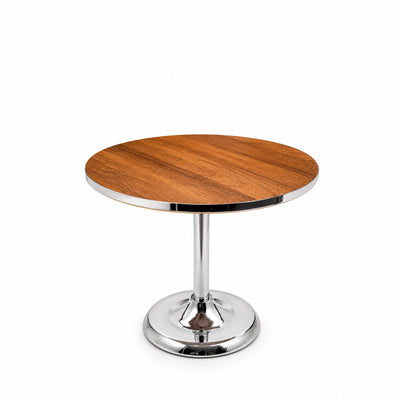 Cake Stand 30 X 21 CM Wooden Finish Cake Stand With Silver Chrome Base Siddiq Gifts