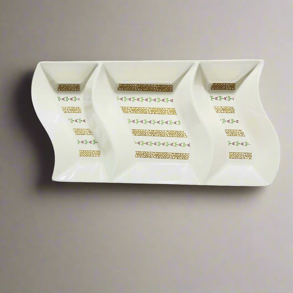 Ho-424 Melamine Palm Section Tray (34 X 19 Cm)