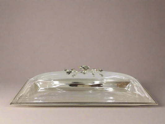 CD-7188 SERVING PLATTER SILVER W/ACRYLIC LID