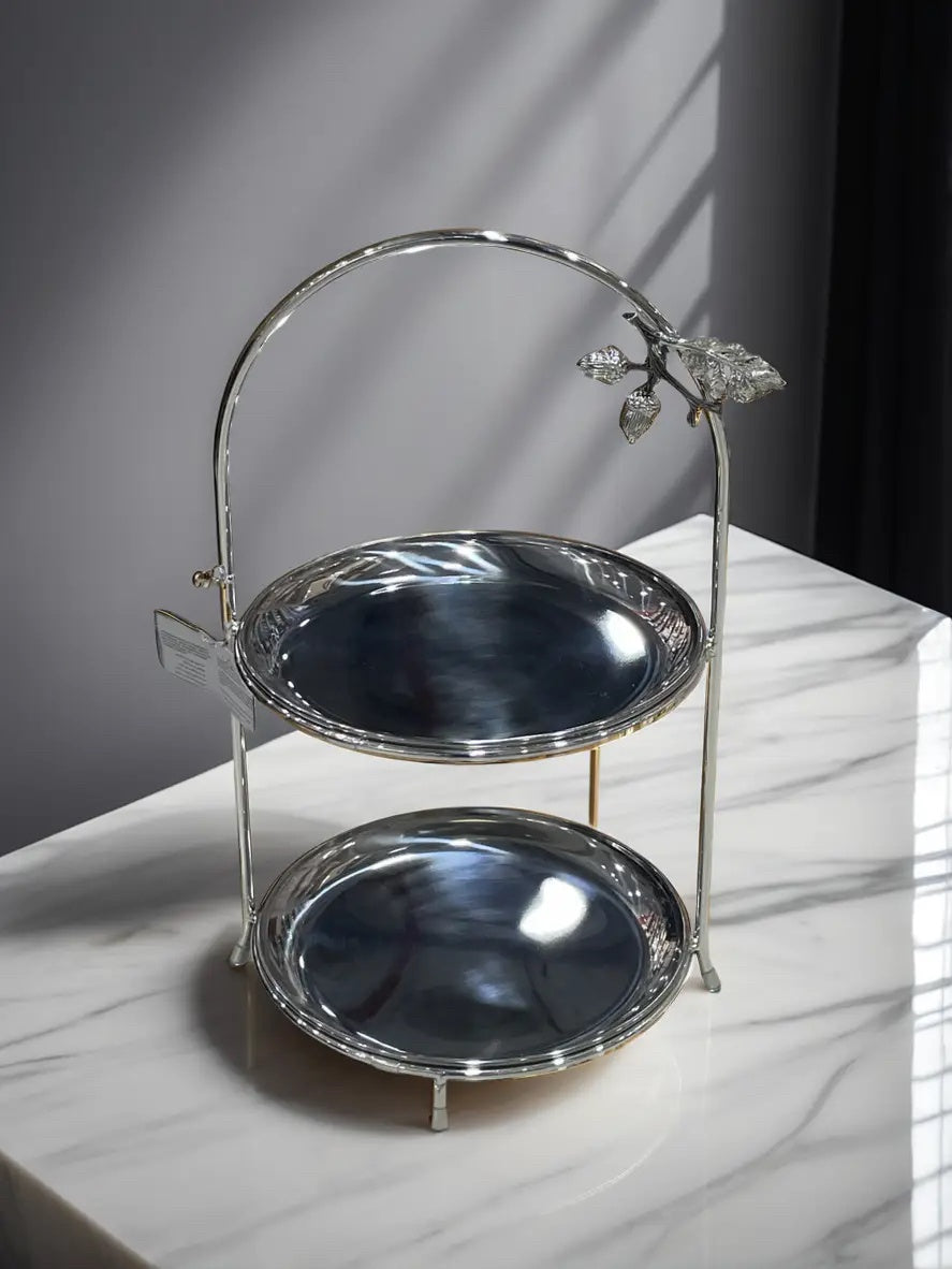 WB-1569 Cake Stand 2Layer Silver