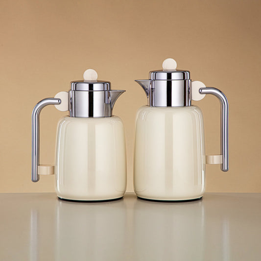 FG808 Vacuum flask Ivory & Silver 2pc set