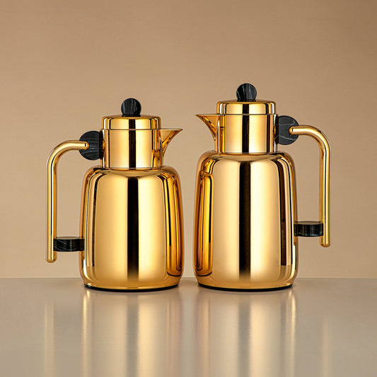 FG808 Vacuum flask Gold & Green Marble 2pc set