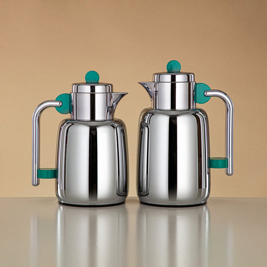 FG808 Vacuum flask Silver & Tiffany Green  2pc set