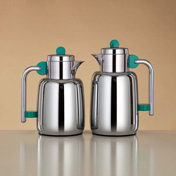FG808 Vacuum flask Silver & Tiffany Green  2pc set