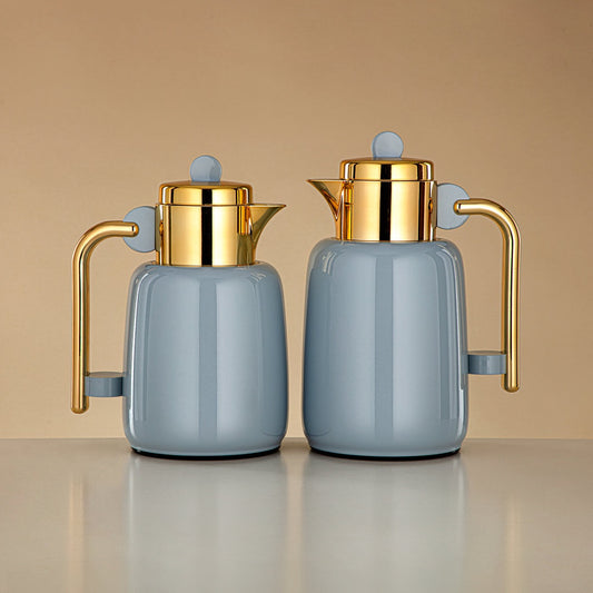 FG808 Vacuum flask Baby Blue & Gold 2pc set