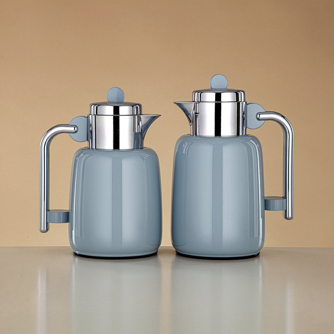 FG808 Vacuum flask  Baby Blue & Silver 2pc set