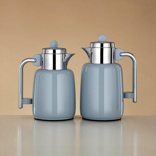 FG808 Vacuum flask  Baby Blue & Silver 2pc set