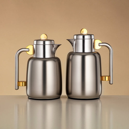 FG808 Vacuum flask Matt Silver & Matt Gold 2pc set