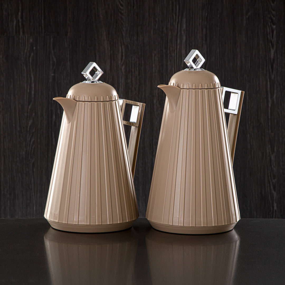 GT117 Vacuum Flask 2PC Set Coffee Silver