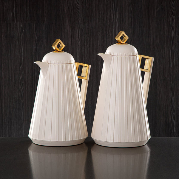 GT117 Vacuum Flask 2PC Set Ivory  Gold