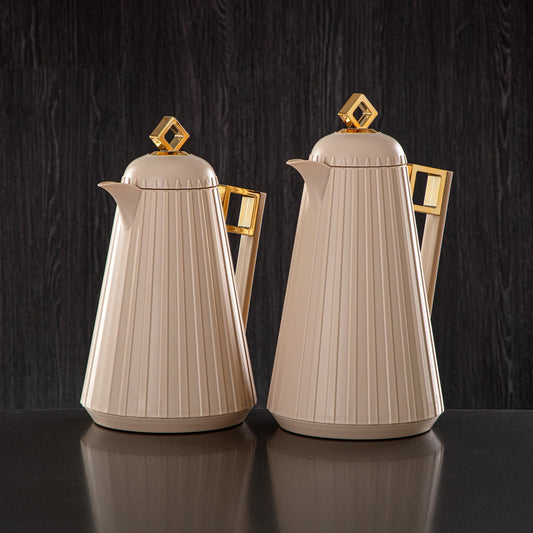 GT117 Vacuum Flask 2PC Set Beige Gold