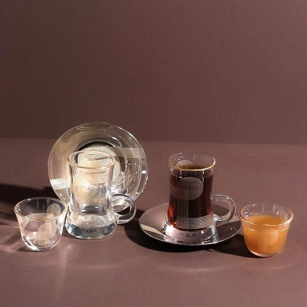 GT1074 Tea & Cawa Cup Set 18Pcs Gold