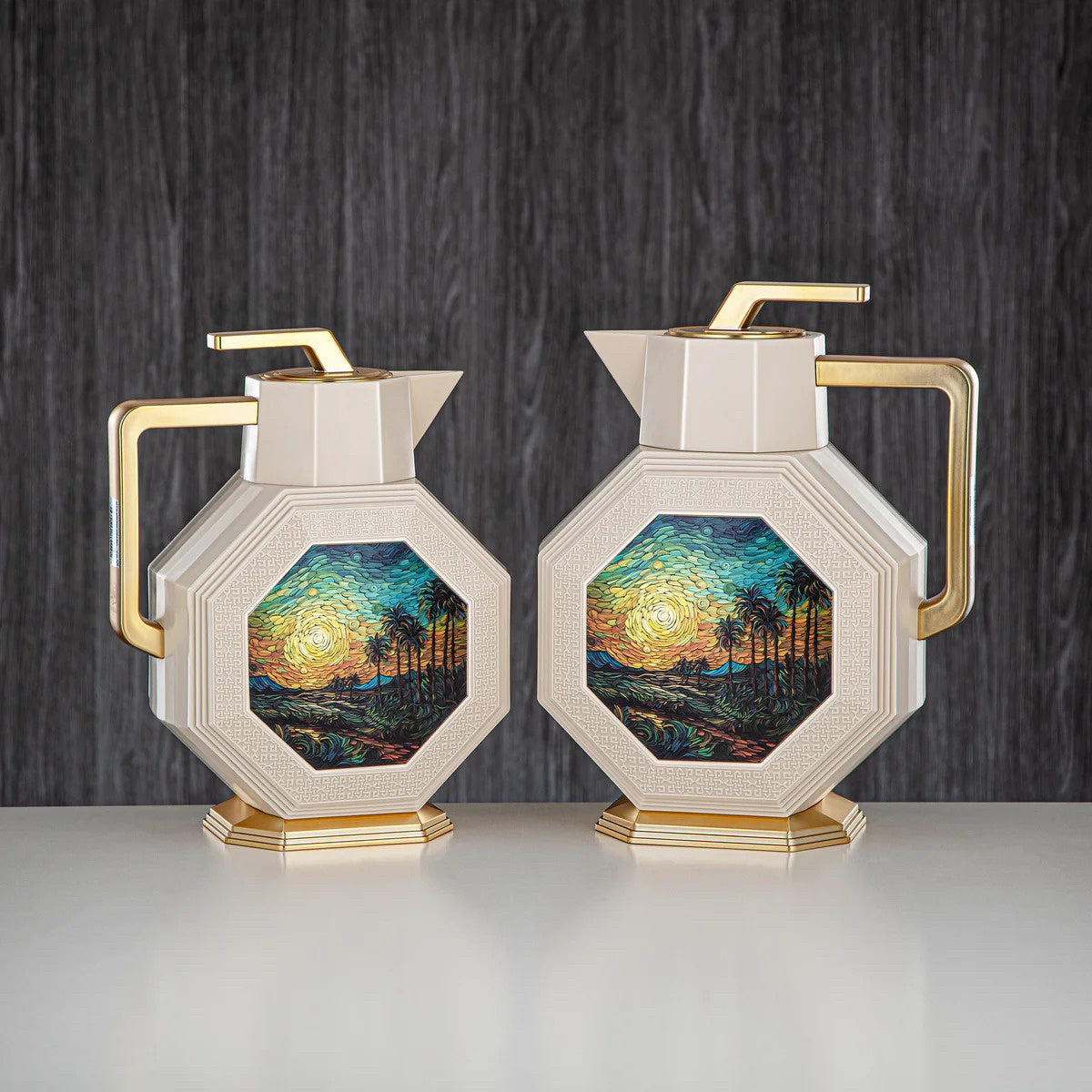 OTG-AZ05 Ivory Gold Vacuum Flask 2PC Set