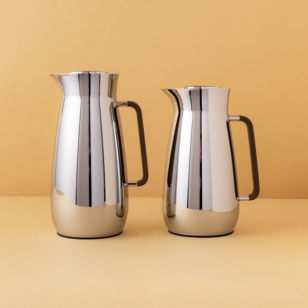 RGD21Q Vacuum Flask 2PC Set Silver Wooden