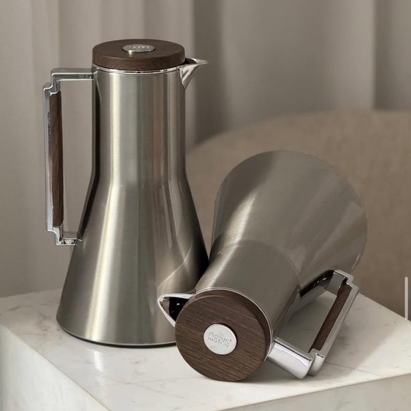 RGD22QB Vacuum Flask 2-Piece Set (0.7 + 1L) - Silver Wooden