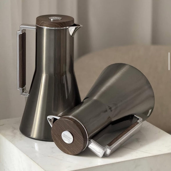 RGD22QB Vacuum Flask 2-Piece Set (0.7 + 1L) - Matt Black Wooden