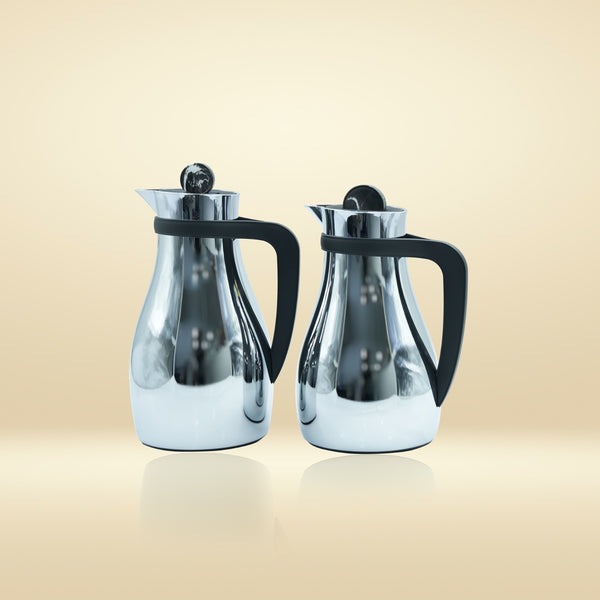 NB6010E Vacuum Flask 2-Piece Set - Silver Black (700ml + 1L)