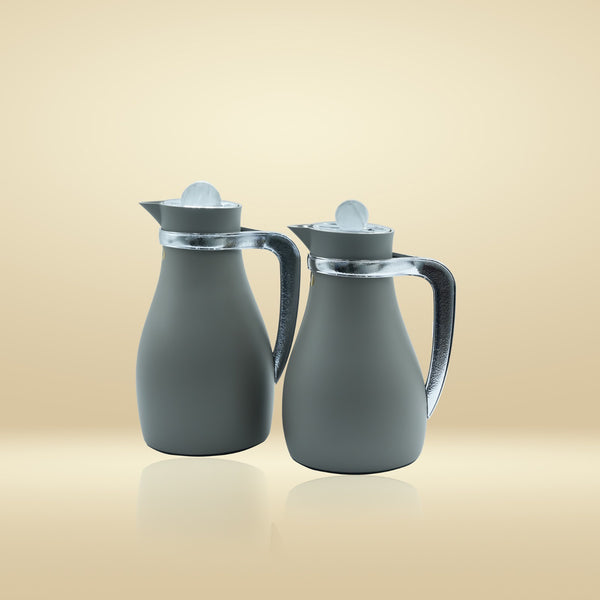NB6010D Vacuum Flask 2-Piece Set - Dark Grey Silver (700ml + 1L)