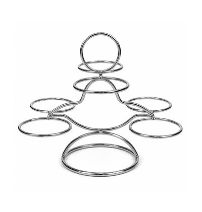Cawa Cup Holder Black Chrome Finish 6 Cup Stand With Carry Handle Elegant Arabic Coffee Serving Stand Siddiq Gifts