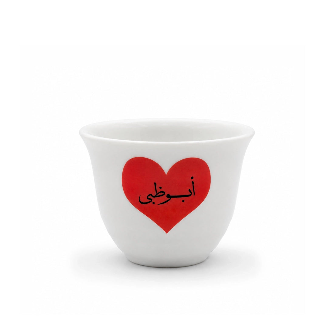 ZF-80 Cawa Cup Set – 12 Pieces – White with Red Abu Dhabi Heart Design