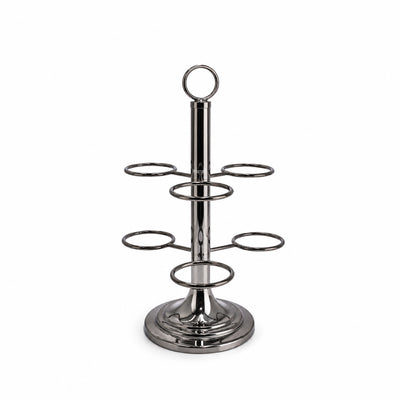 Cawa Cup Stand 6 Cup Holder 32 × 19 cm Gun Black Finish Siddiq Gifts