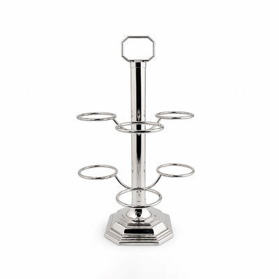 Cawa Cup Stand 6 Cup Holder 32 × 19 cm Silver Finish Siddiq Gifts