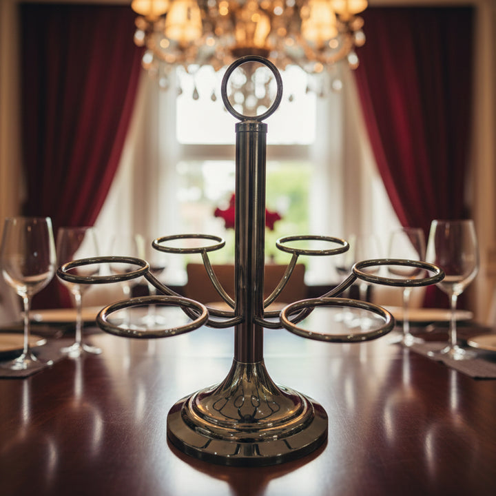 CD-7617 Stainless Steel Cawa Cup Stand – Black – 6-Cup Holder – Siddiq Gifts Mussafah Abu Dhabi