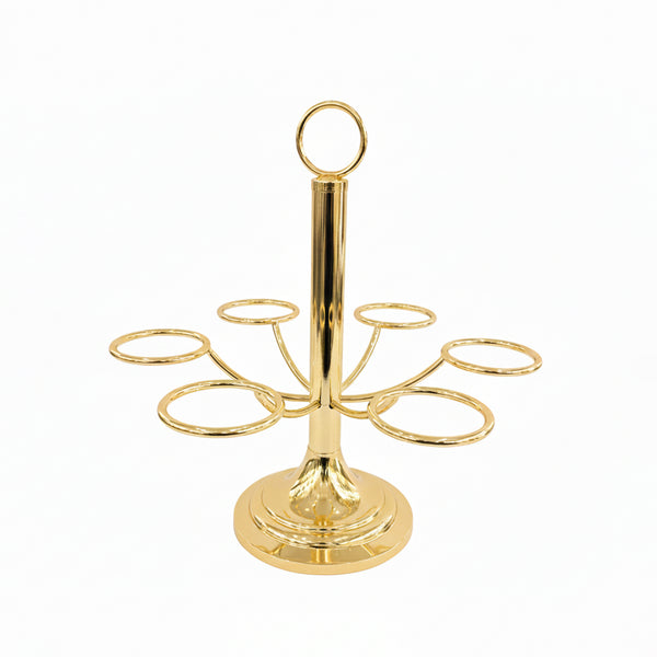 CD-7618 Stainless Steel Cawa Cup Stand – Gold – 6 Cups Stand