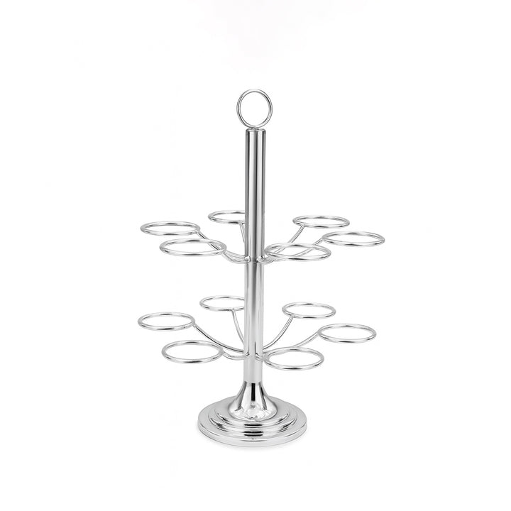 CD-7619 Stainless Steel Cawa Cup Stand – Silver – 12-Cup Holder – Siddiq Gifts Mussafah Abu Dhabi