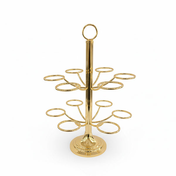 CD-7621 Stainless Steel Cawa Cup Stand – Gold – 12-Cup Holder – Siddiq Gifts Mussafah Abu Dhabi