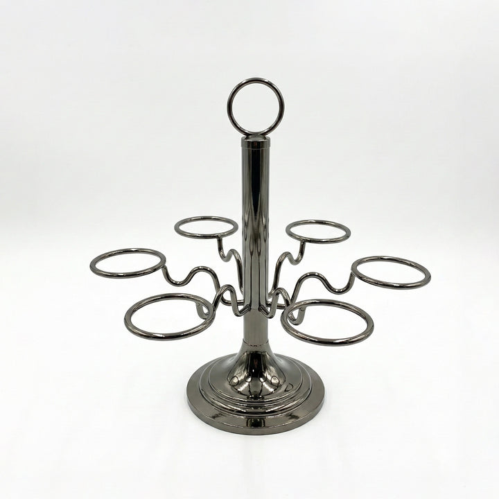 CD-7623 Stainless Steel Cawa Cup Stand – Black – 6-Cup Holder – Siddiq Gifts Mussafah Abu Dhabi
