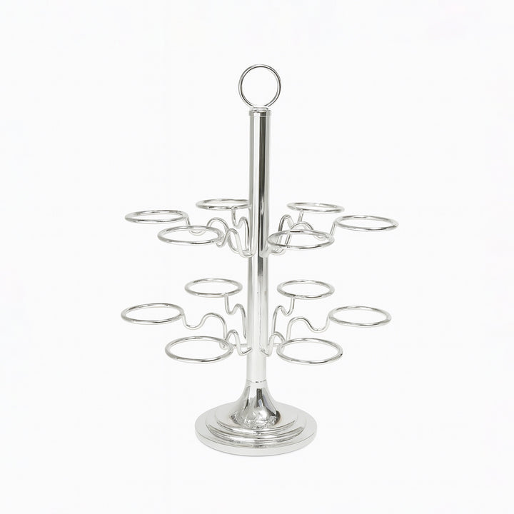 CD-7625 Stainless Steel Cawa Cup Stand – Silver – 12-Cup Holder – Siddiq Gifts Mussafah Abu Dhabi