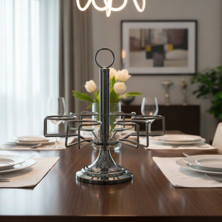 CD7665_Stainless_Steel_Cawa_Cup_Stand_Black_6Cup_Holder_Siddiq_Gifts_Mussafah_Abu_Dhabi