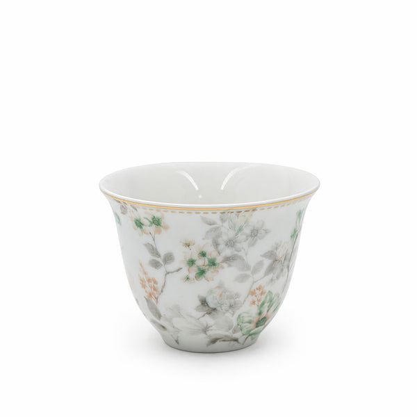 Ceramic Arabic Coffee Cup Set 12 Pieces Floral Qahwa Cups Elegant Set For Arabic Coffee Serving By Siddiq Gifts