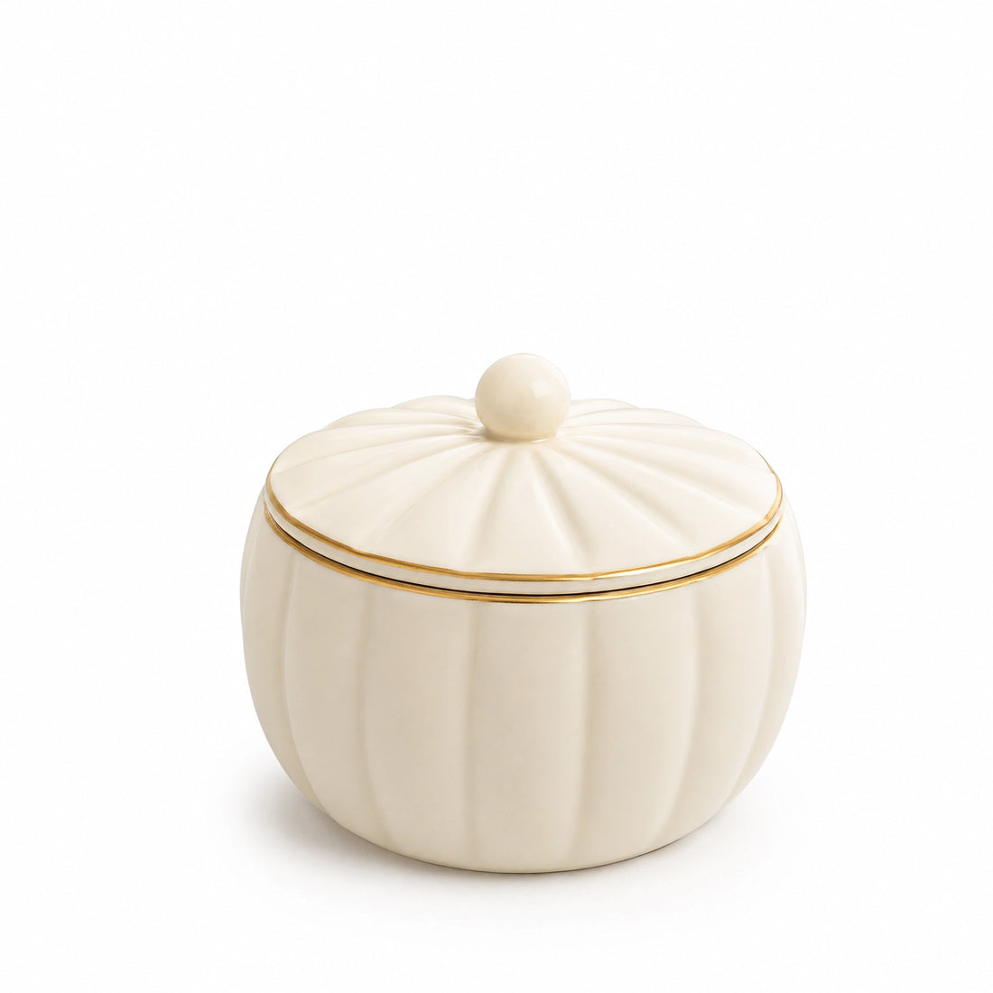 CJ012LC Ceramic Candy Bowl – 3.5 Inch – Light Cream Candy Bowl with Lid