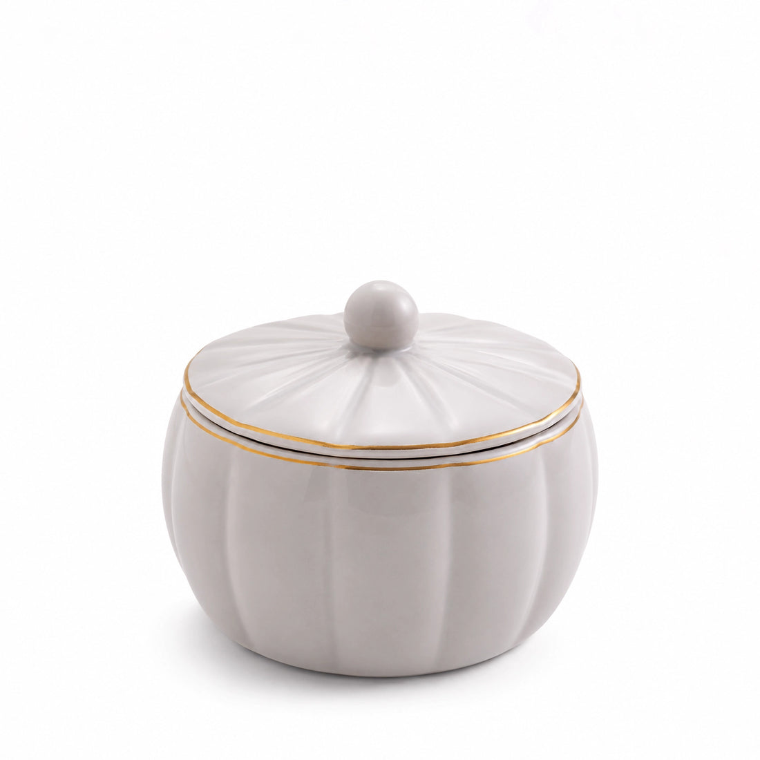 CJ012LG Ceramic Candy Bowl – 3.5 Inch – Light Grey Candy Bowl with Lid