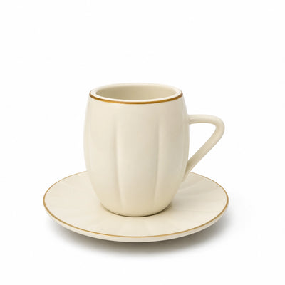 Ceramic Coffee Cup And Saucer Set 12 Pieces Light Cream Coffee Cup And Saucer Set Siddiq Gifts