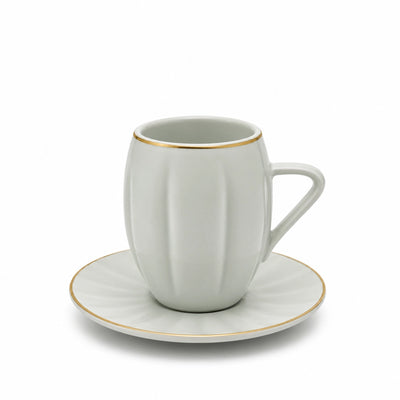 Ceramic Coffee Cup And Saucer Set 12 Pieces Light Grey Coffee Cup And Saucer Set Siddiq Gifts