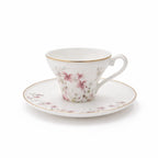 GP-153 Ceramic Coffee Cup & Saucer Set – 12 Pieces – Floral Design Coffee Cups with Matching Saucers