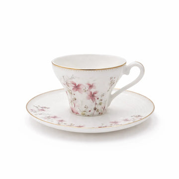 Ceramic Coffee Cup And Saucer Set 12 Pieces Floral Design With Matching Saucers Stylish Set For Coffee And Tea Serving By Siddiq Gifts