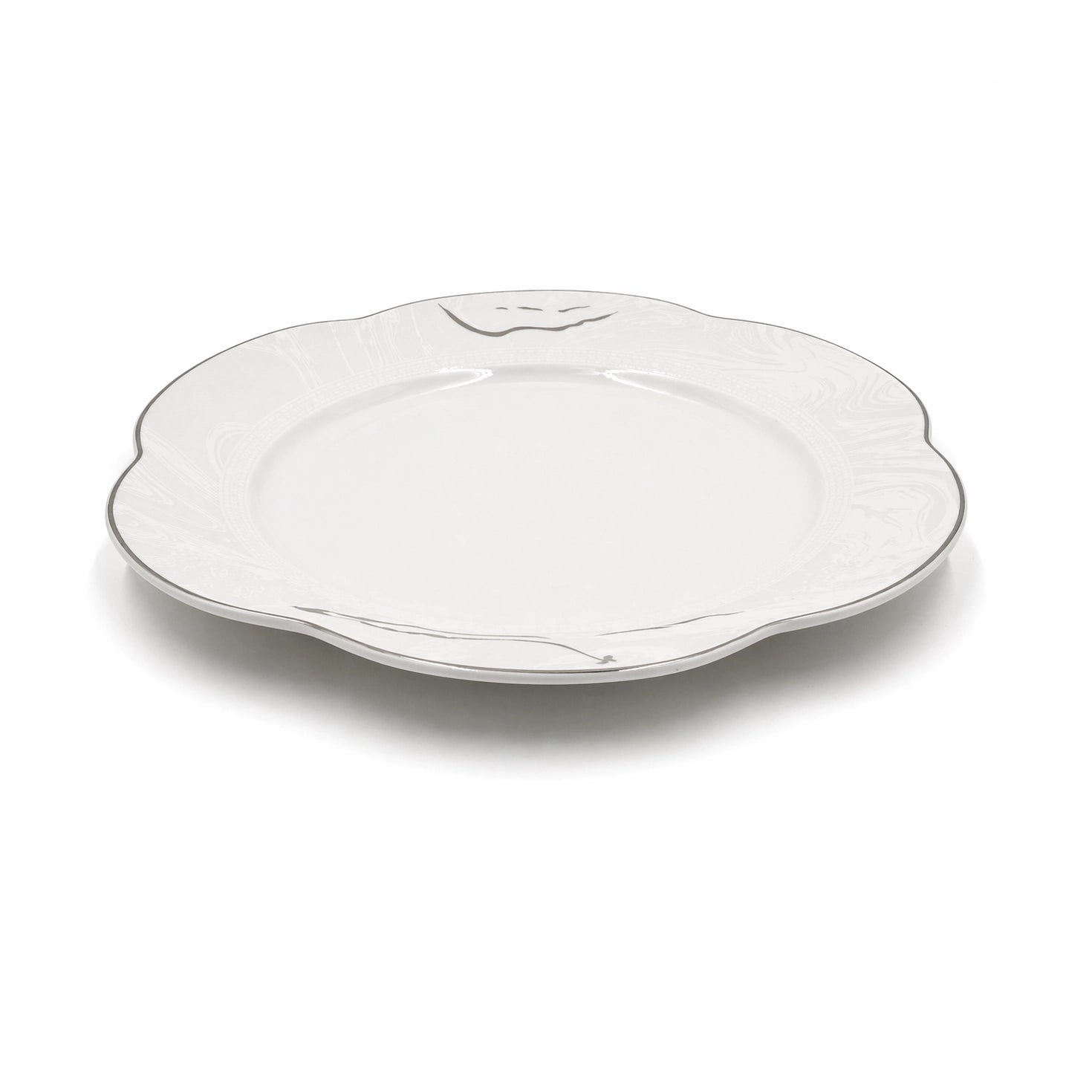 Ceramic Dinner Plate 10.5 Inch Scalloped Edge Pattern Rim | Siddiq Gifts