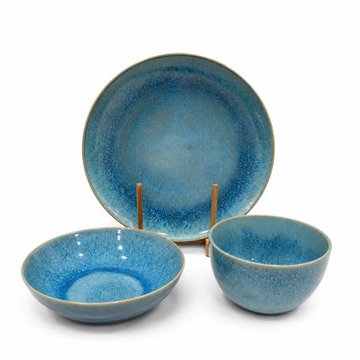 Ceramic Dinner Set 18 Pieces Blue Gradient Round Design Siddiq Gifts