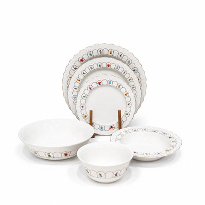 Ceramic Dinner Set 26 Pieces White Floral Design Siddiq Gifts